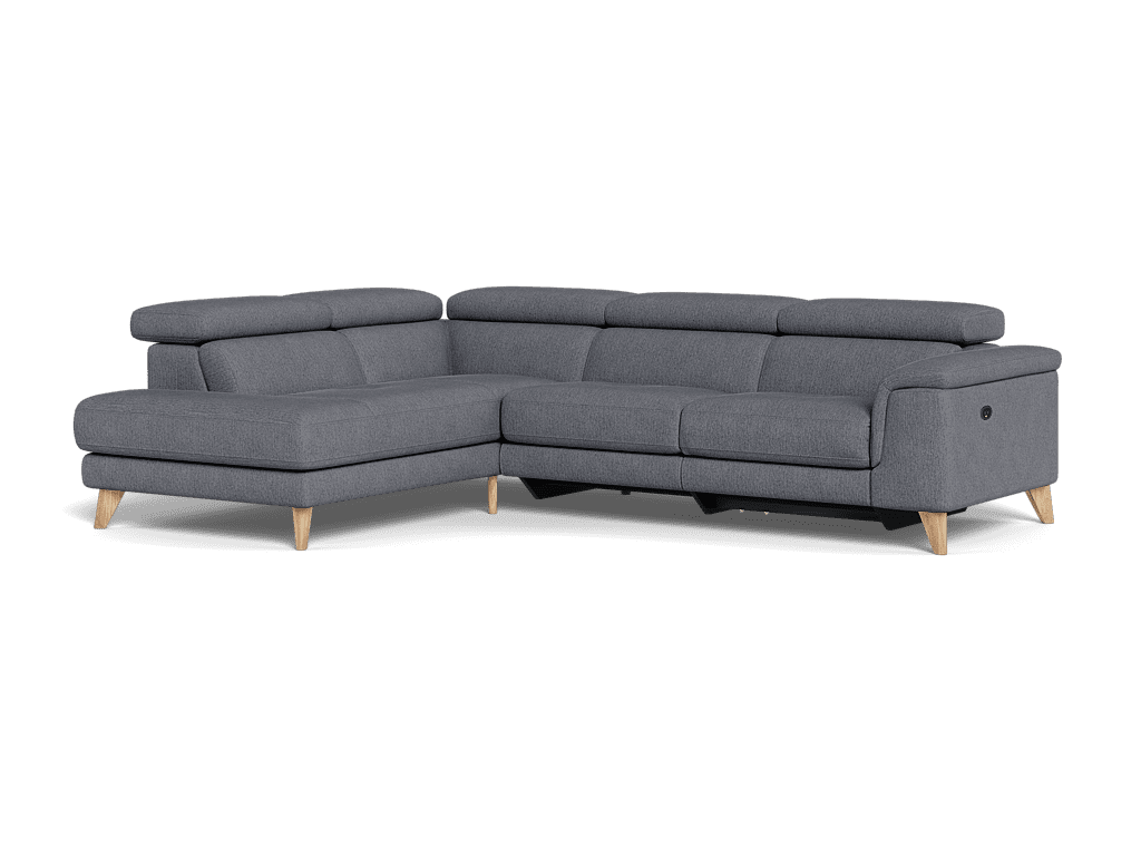 Kelly 2.5 Seater Plus Left Corner Terminal Electric Recliner With Adjustable Headrests - Fabric