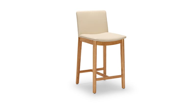 Tevez Bar Stool - Frost Leather/Natural