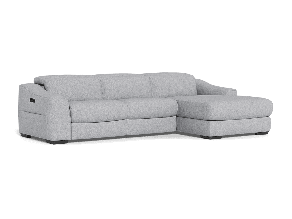 Kennedy 2.5 Seater Plus Right Chaise One Electric Recliner And Headrest - Fabric
