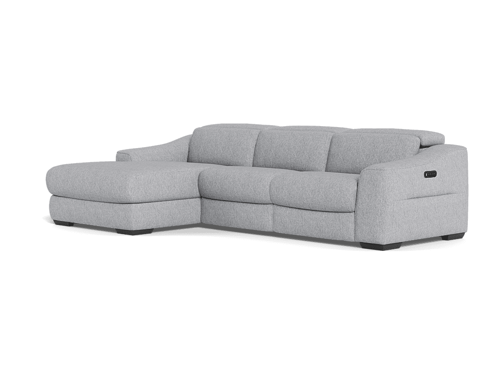 Kennedy 2.5 Seater Plus Left Chaise One Electric Recliner And Electric Headrest - Fabric