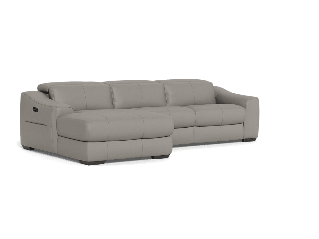 Kennedy 2.5 Seater Plus Left Chaise One Electric Recliner And Electric Headrest - Leather