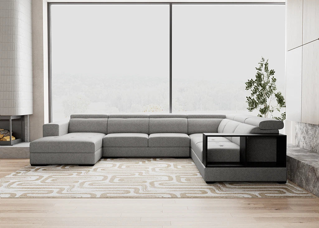 Studio 6 Seat Corner Modular Glide-Out Seats And Adjustable Headrests â€“ Left Chaise