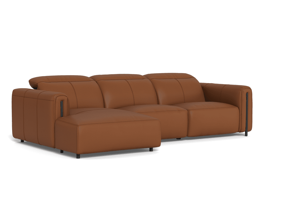 Velo 2.5 Seater Electric Recliner With Electric Headrest And Left Chaise - Leather