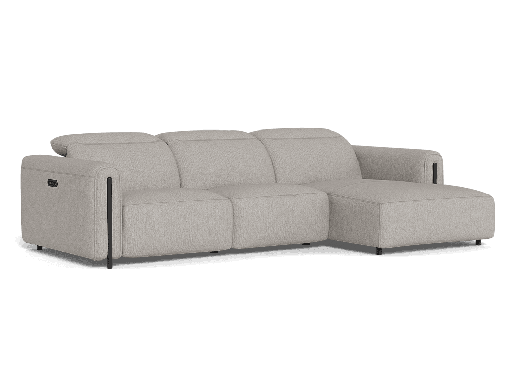 Velo 2.5 Seater Electric Recliner With Electric Headrest And Right Chaise - Fabric