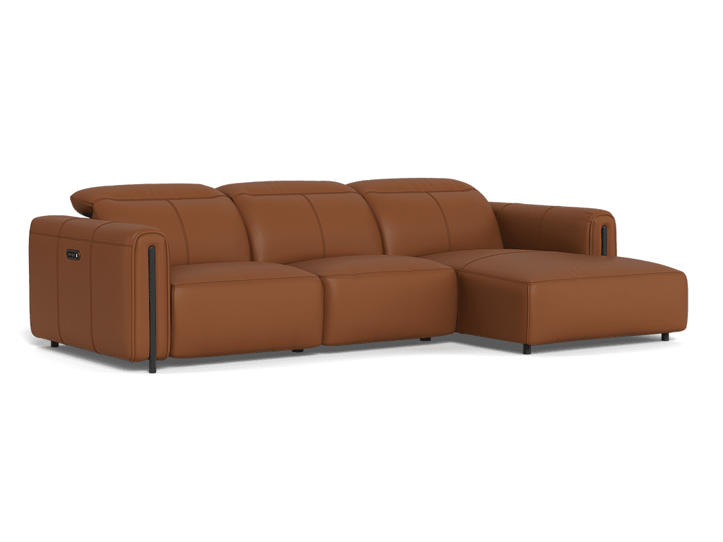 Velo 2.5 Seater Electric Recliner With Electric Headrest And Right Chaise - Leather