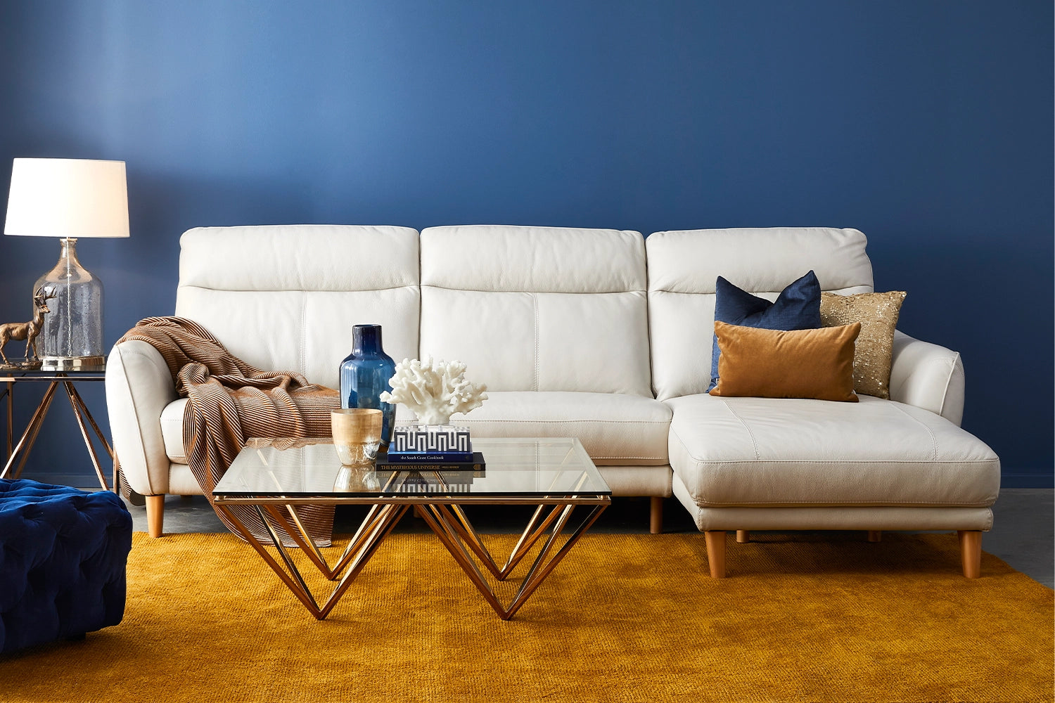 Amalfi 2.5 Seater Plus Right Chaise - Leather