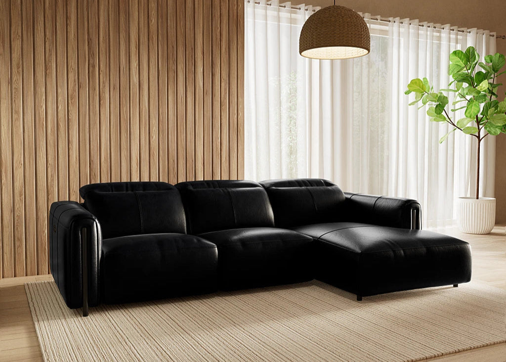 Velo 2.5 Seater Electric Recliner With Electric Headrest And Right Chaise - Leather