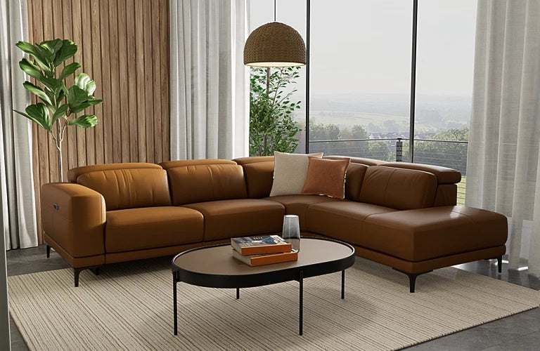 Emotion 2.5 Seater Right Corner Terminal With Electric Recliner And Electric Headrest - Leather