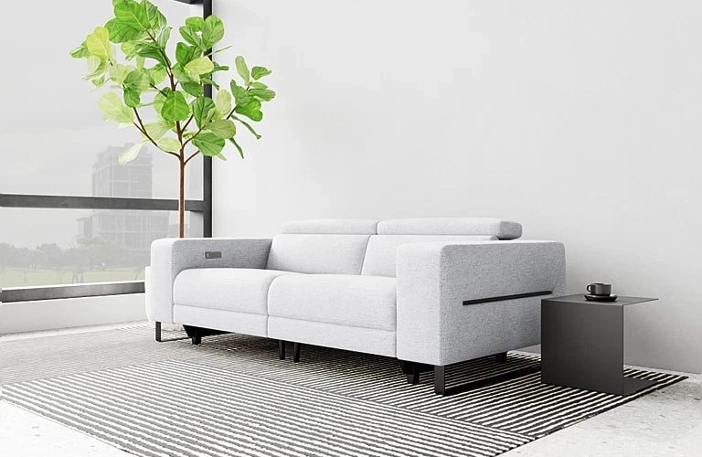 Piaz 2.5 Seater Dual Electric Recliners With Adjustable Headrests - Fabric