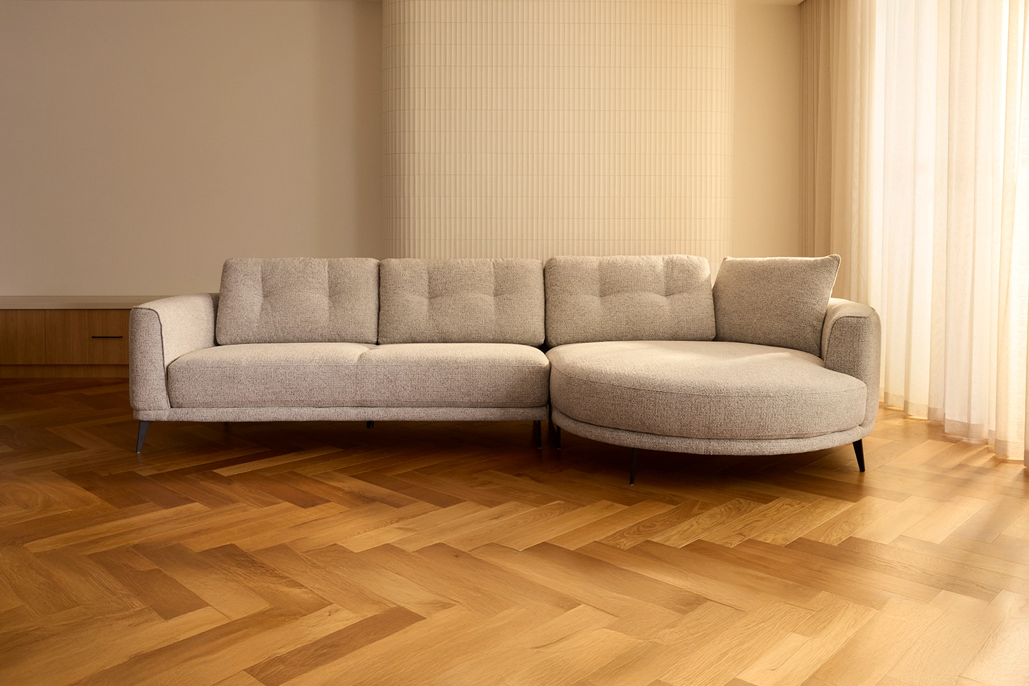 Senorita 2.5 Seater + Right Circular Chaise - Fabric