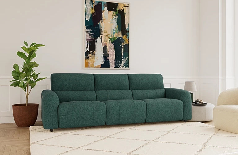 Sogno 3.5 Seater Dual Electric Recliners And Telescopic Headrests - Fabric