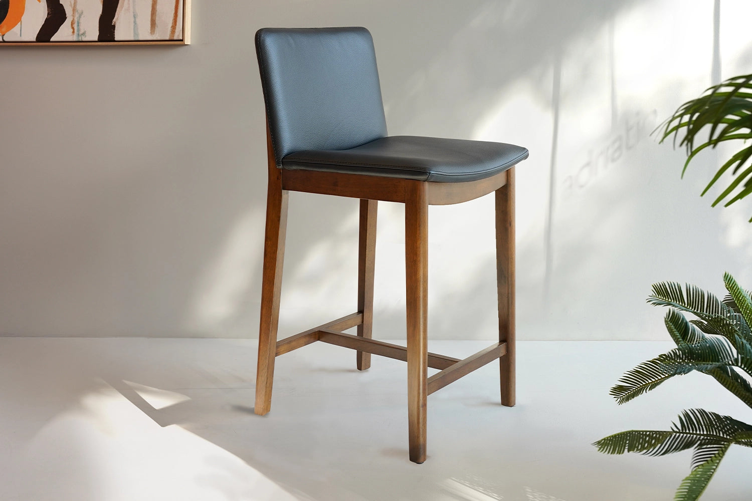 Tevez Bar Stool - Black/Havana