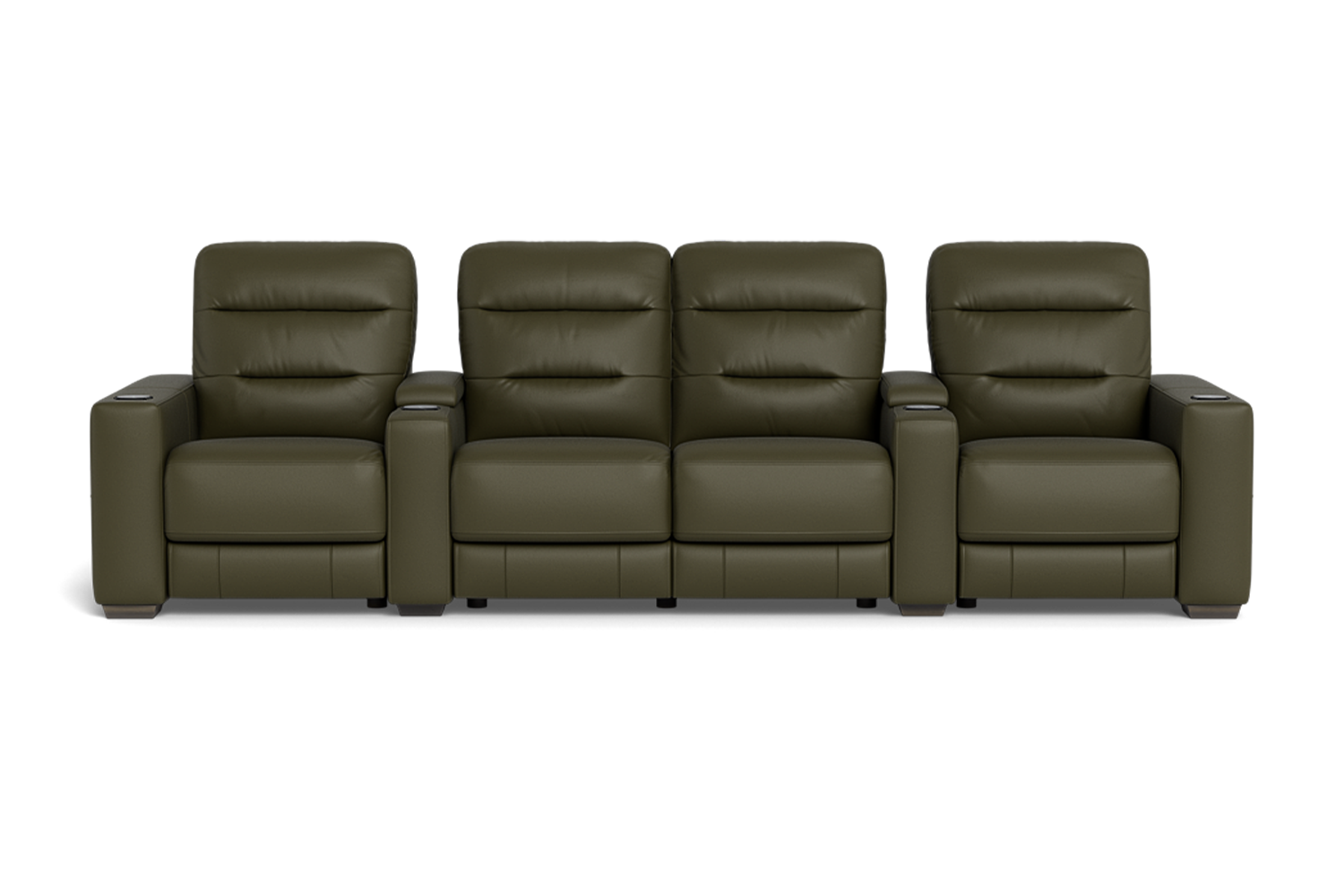 Amadeus 4 Seat Home Theatre With Electric Recliners - Leather
