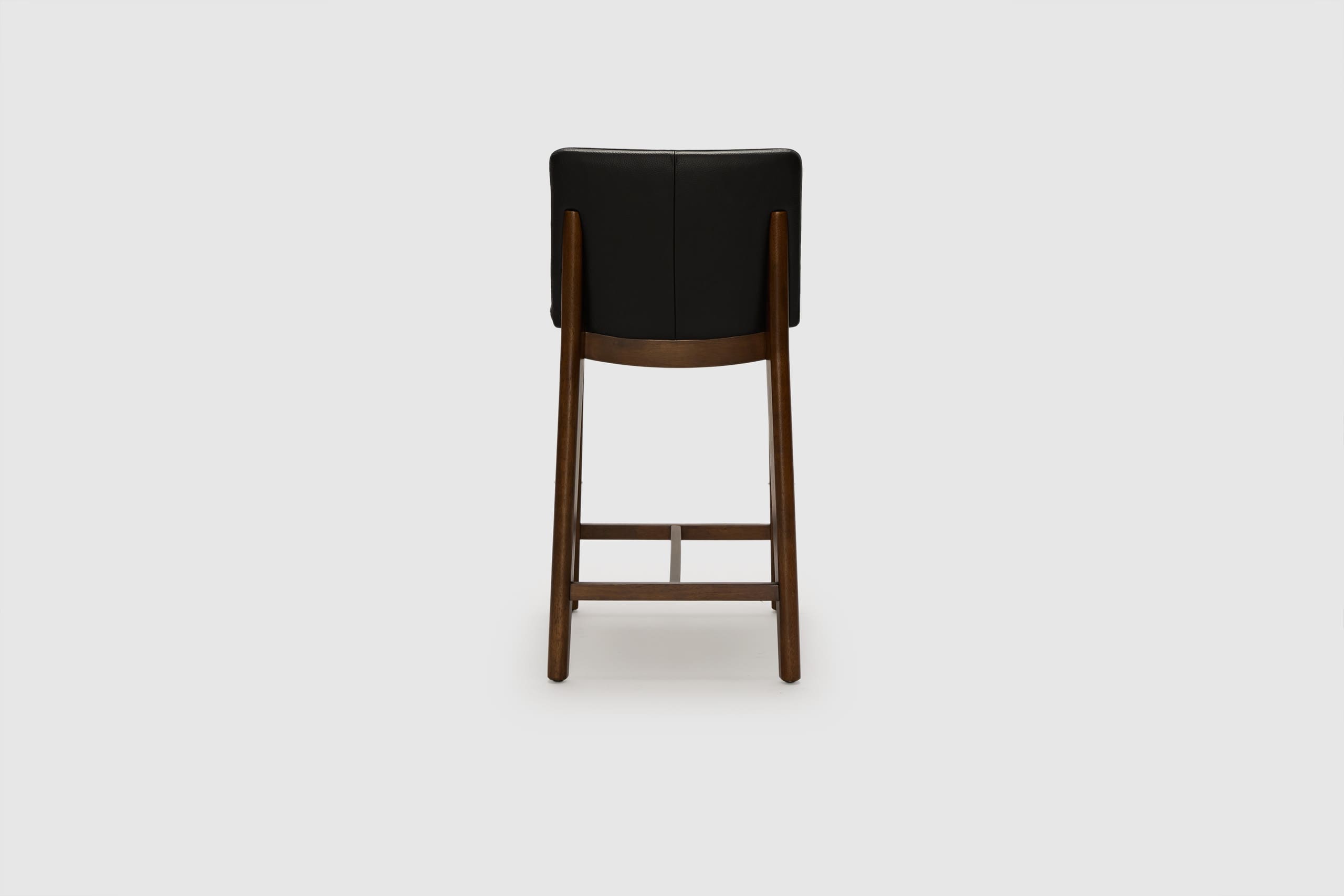 Tevez Bar Stool - Black Leather