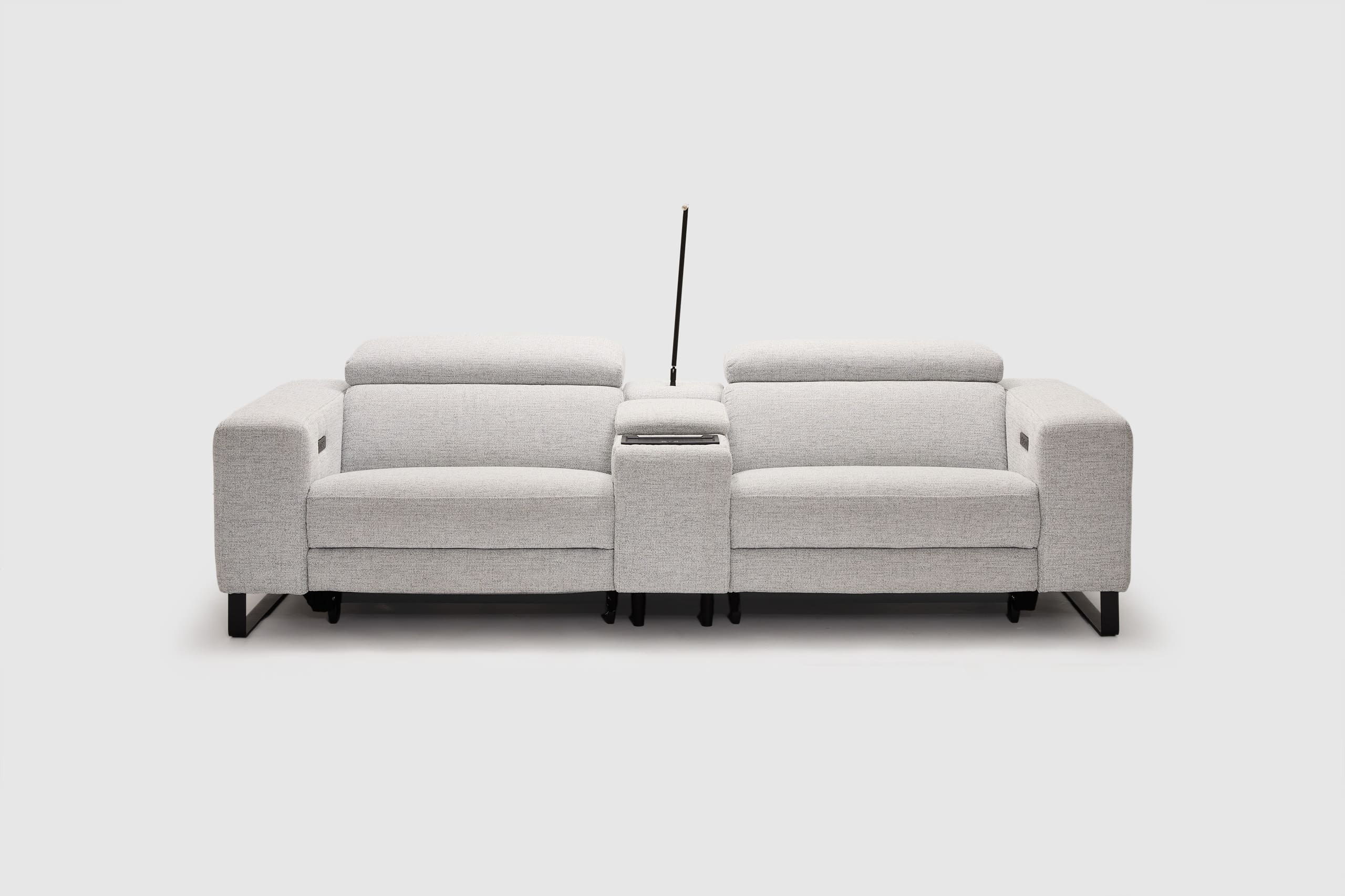 Piaz 2.5 Seater Dual Electric Recliners With Adjustable Headrests And Multi-Function Storage Console