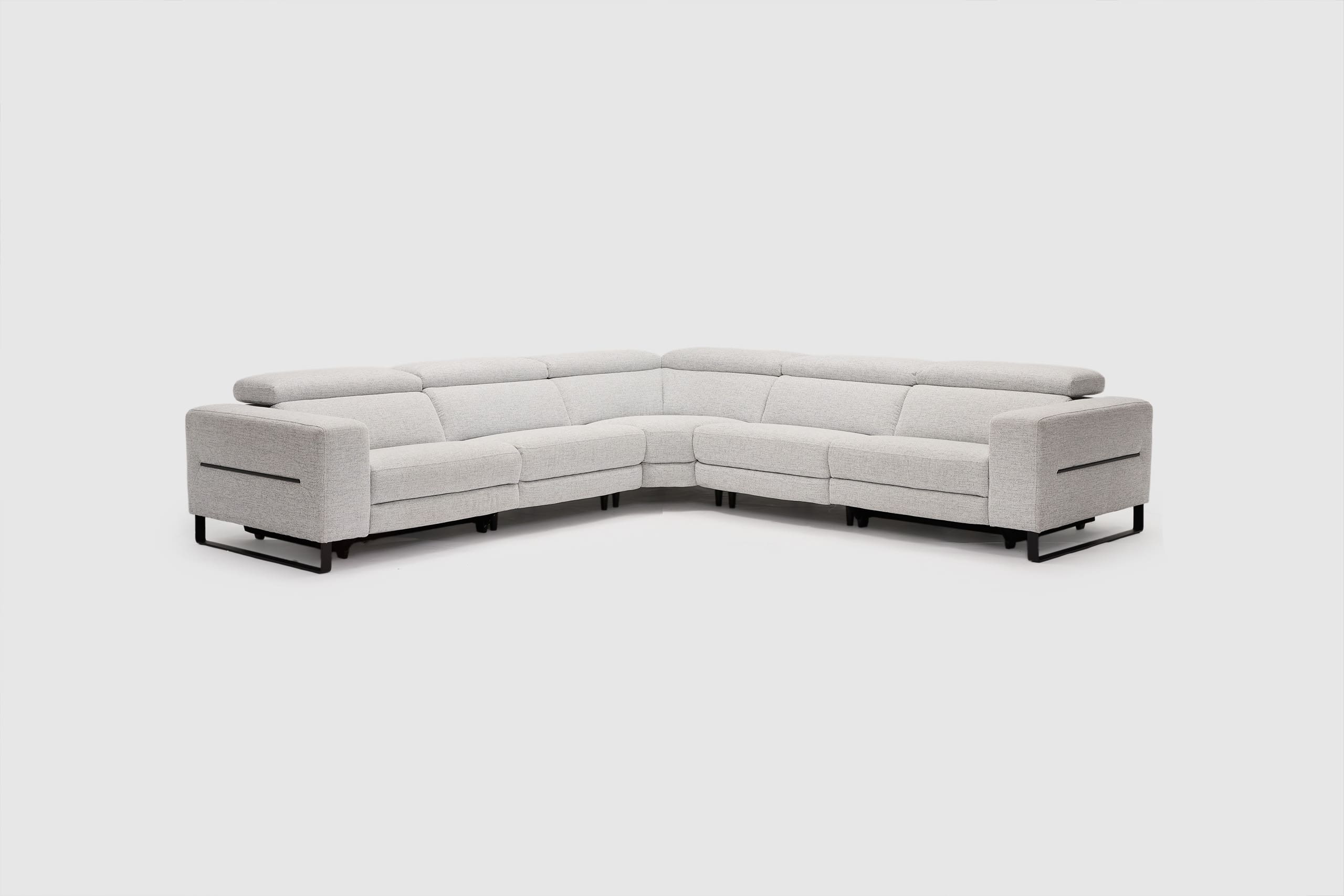 Piaz 5 Seat Corner Lounge Dual Electric Recliners And Adjustable Headrests