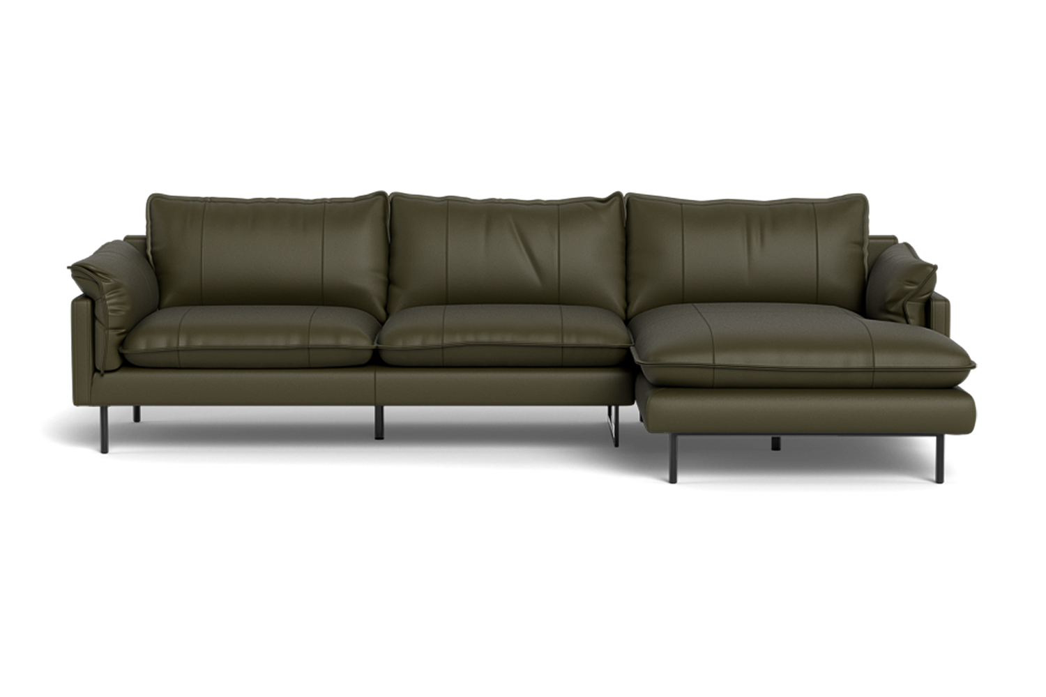 Calvin 3 Seater Plus Right Chaise - Leather