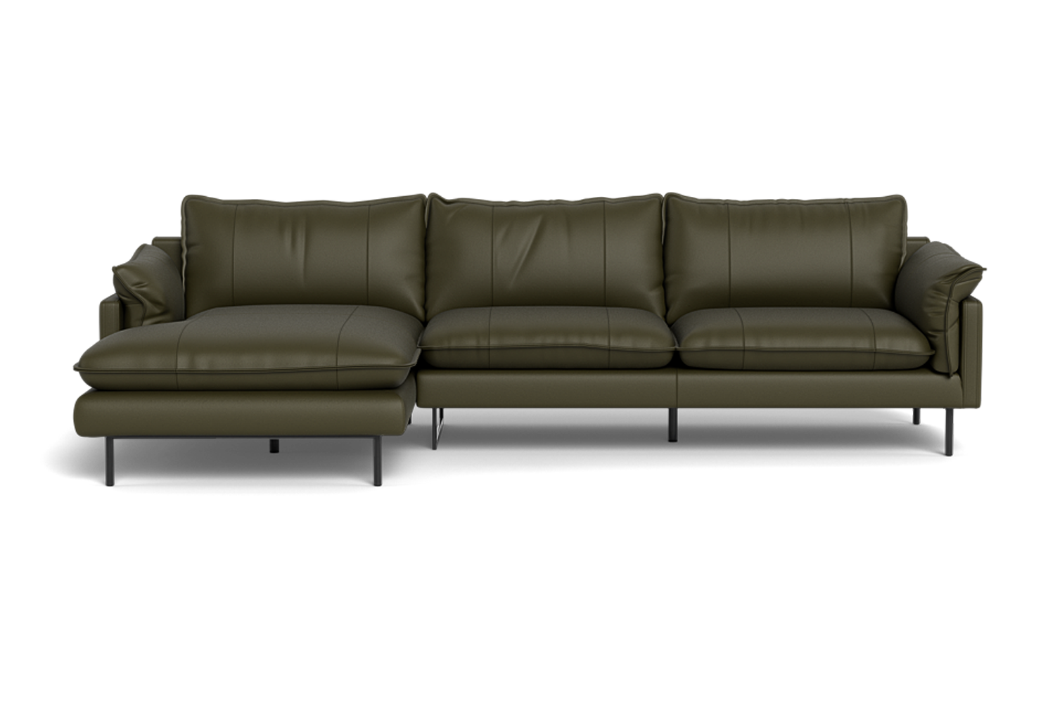 Calvin 3 Seater Plus Left Chaise - Leather