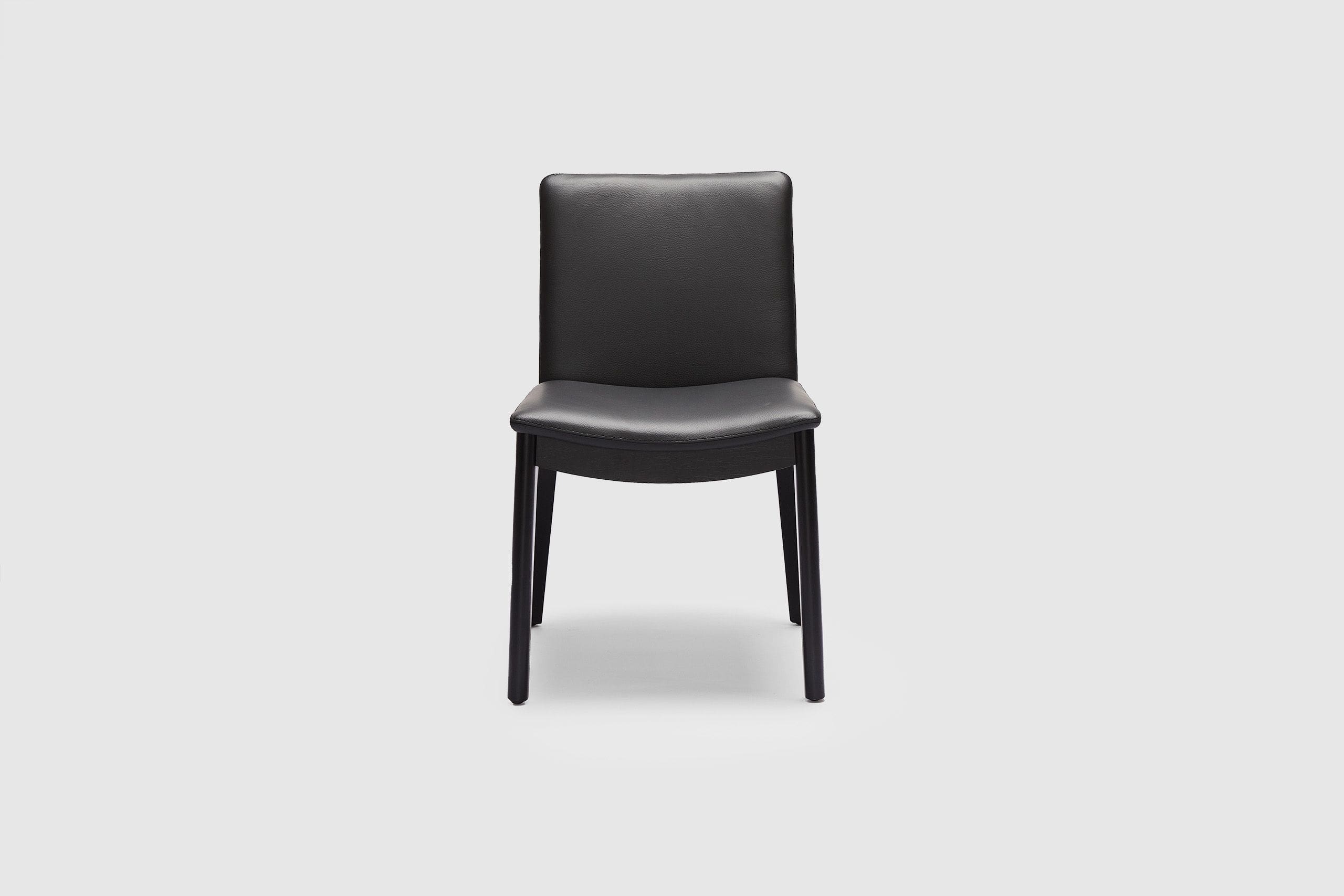 Tevez Dining Chair - Black Leather