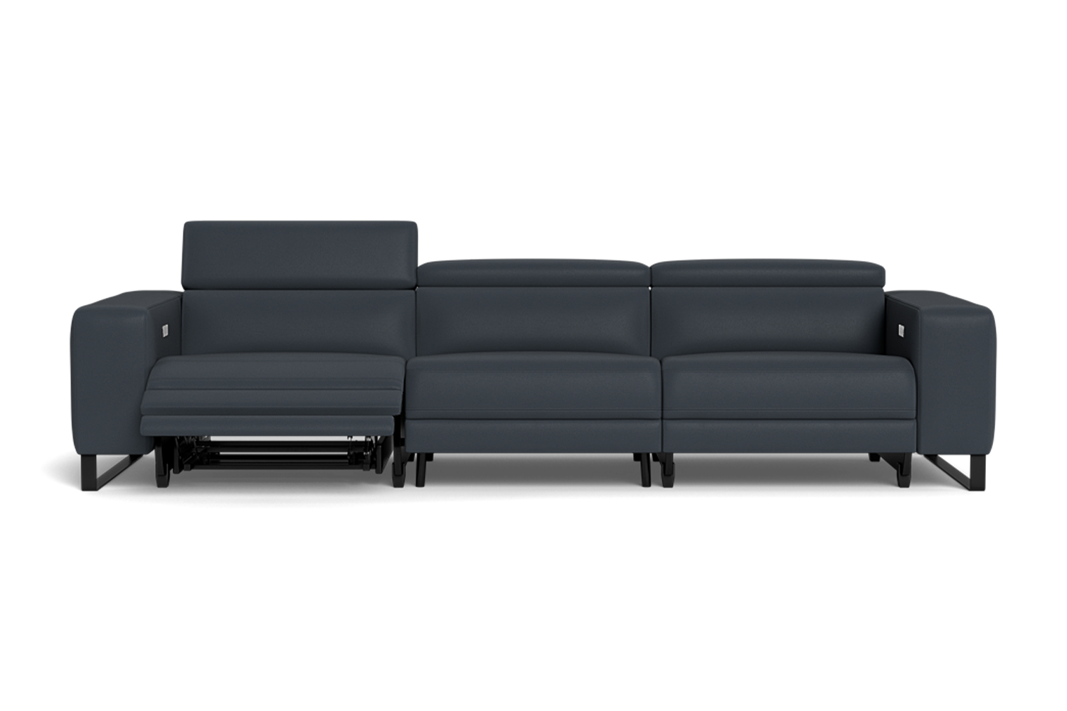 Piaz 3.5 Seater Dual Electric Recliners With Adjustable Headrests - Leather