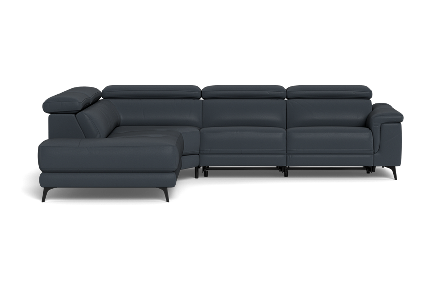 Santa Monica 3 Seater Right Corner Terminal Electric Recliner With Adjustable Headrest - Leather