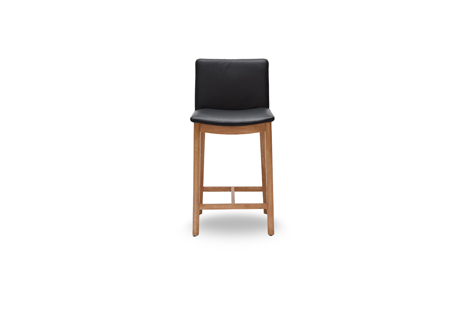 Tevez Bar Stool - Black/Natural Leather
