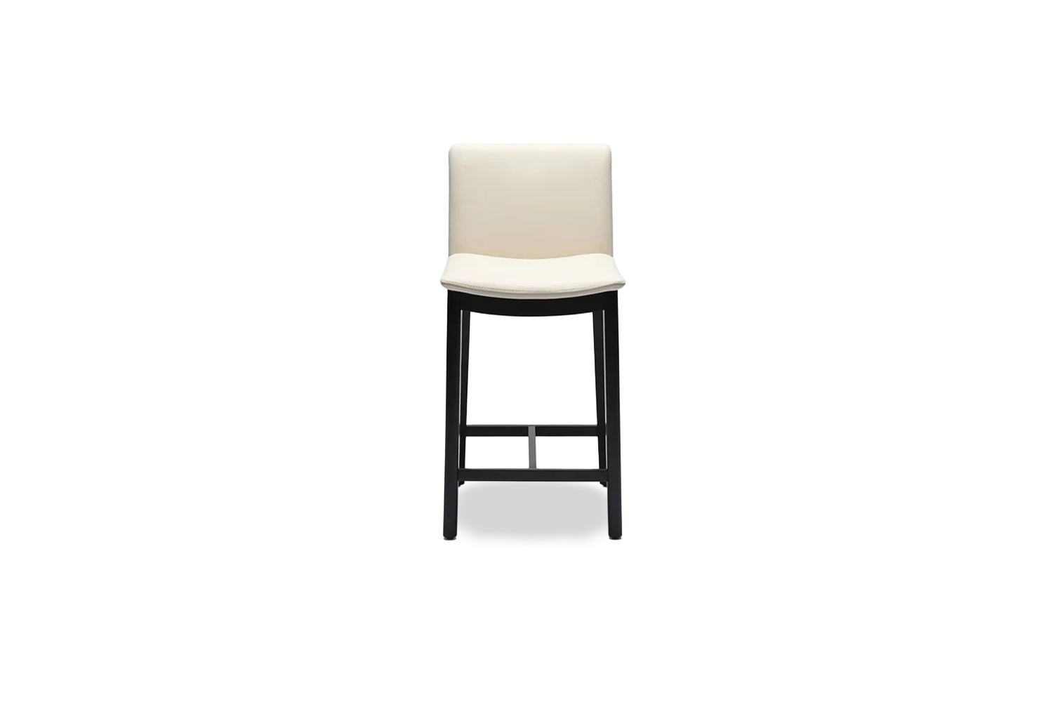 Tevez Bar Stool - Frost Leather Black leg