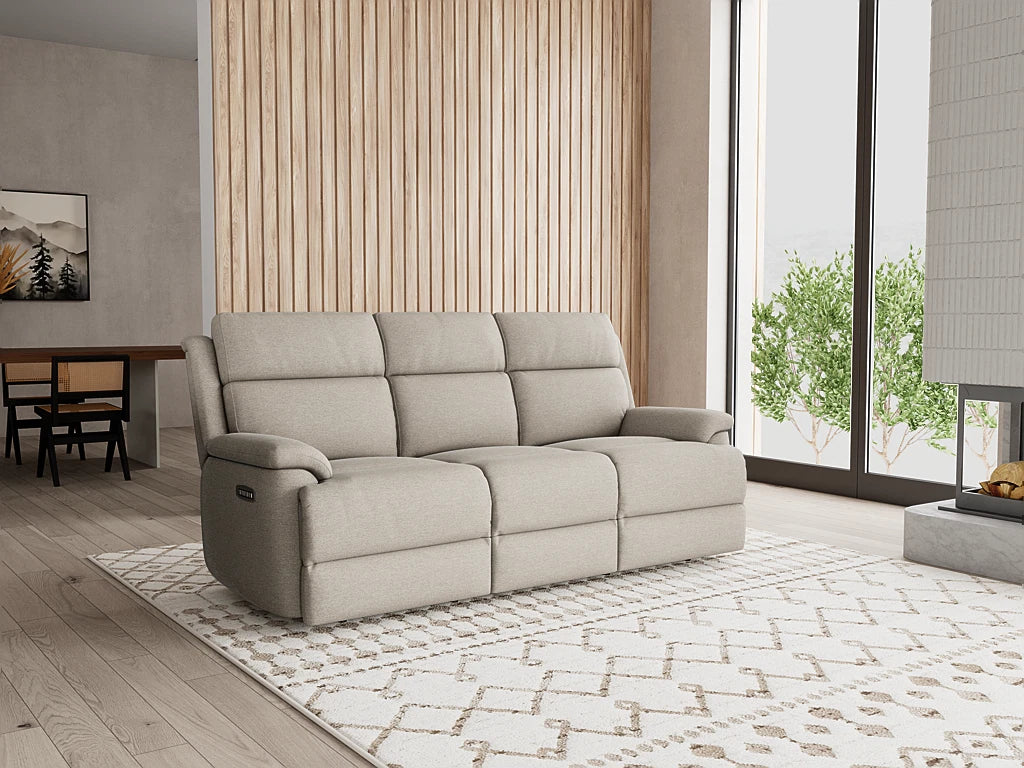 Allure 3 Seater Dual Electric Recliner With Powered Lumbar Action - Leather